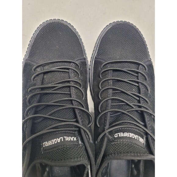 Karl Lagerfeld Paris Black Suede Leather Mesh Men\'s 13 M Sneakers Shoes Low Top main image 7